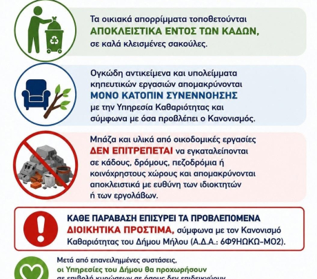 Η καθαριότητα της Μήλου είναι ευθύνη όλων μας